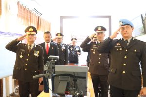 AKBP Ronald F.C Sipayung Ikuti Upacara Peringatan Hari Bhayangkara Ke 77 Secara Virtual