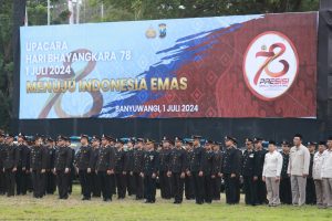 Dihadiri Bupati Banyuwangi, Polresta Banyuwangi Gelar Upacara HUT BHAYANGKARA RI ke-78