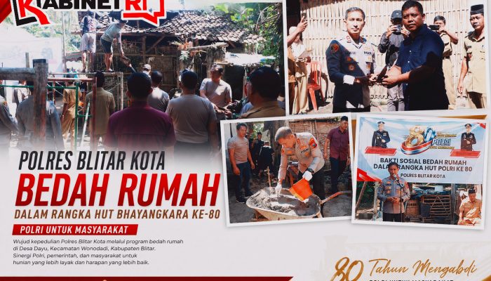 Dari Batu Pertama Menuju Harapan Baru, Bedah Rumah Warnai Peringatan HUT Bhayangkara ke-80 di Blitar