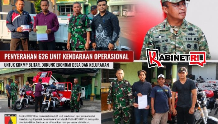 626 Kendaraan Operasional Diserahkan untuk KDKMP Blitar, Kodim 0808 Perkuat Rantai Pasok Ekonomi Desa