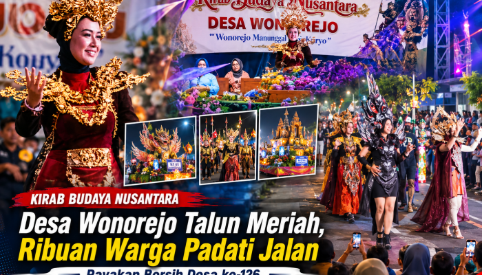 Spektakuler! Kirab Budaya Nusantara Desa Wonorejo Blitar Tampilkan Legenda Indonesia dan Hidupkan Ekonomi Lokal
