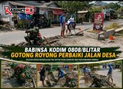 Babinsa Kodim 0808/Blitar Gotong Royong Perbaiki Jalan Desa, Wujud Nyata Kepedulian TNI untuk Warga