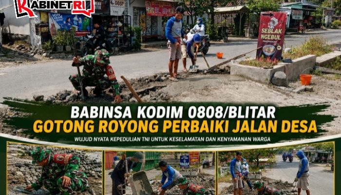 Babinsa Kodim 0808/Blitar Gotong Royong Perbaiki Jalan Desa, Wujud Nyata Kepedulian TNI untuk Warga