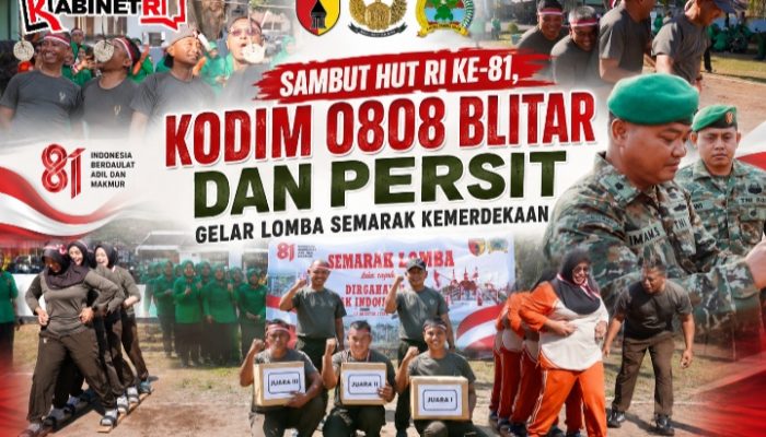 Meriah Jelang 17 Agustus, Kodim 0808 Blitar dan Persit Adu Kekompakan di Lomba Kemerdekaan