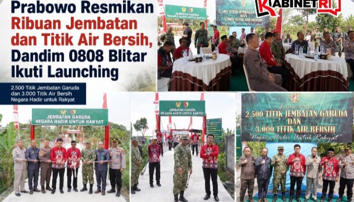 3.395 Jembatan dan 3.000 Titik Air Bersih Diresmikan, Kodim 0808 Blitar Siap Kawal Manfaatnya