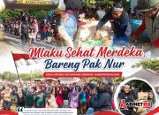 Mlaku Sehat Merdeka di Kerjen Blitar, Warga Disambut Sarapan Gratis hingga Hadiah Kambing
