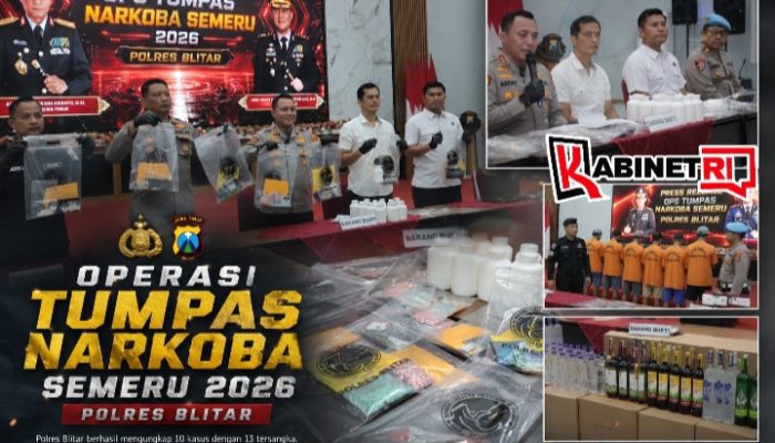10 Kasus Narkoba Diungkap Polres Blitar, Pil Double L Mendominasi Barang Bukti