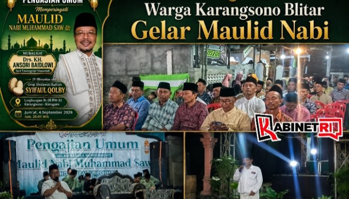 Warga Karangsono Blitar Gelar Maulid Nabi, Kades Dorong Pengajian Jadi Sarana Pembentukan Karakter