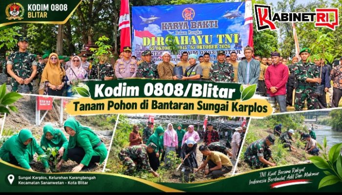 TNI Kuat Bersama Rakyat, Kodim 0808/Blitar Ajak Masyarakat Jaga Kelestarian Sungai Karplos